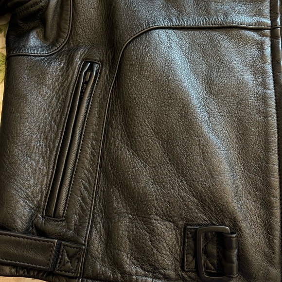 Balenciaga leather logo biker Jacket - Picture 4 of 16